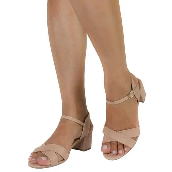 Sandália Feminina Premium Stillus Saltinho Baixo Confortável