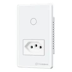Interruptor Touch Inteligente Com Tomada Wifi Primebras Branco