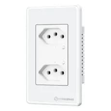 Tomada Dupla Inteligente Wi-fi Primebras 2 Canais Cor Branco