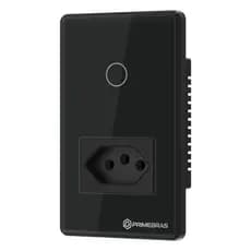 Interruptor Touch Inteligente C/ Tomada Wifi Primebras Preto