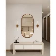 Espelho Oval 115cmx60cm 150cmx60cm 170cmx70cm Corpo Inteiro Moldura Em Metal Quarto Sala Salão Banheiro