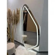 Espelho Orgânico EL20 Corpo Inteiro 170cm x 70cm Polido LED Jateado Luz Branca e Luz Amarela Sala Quarto Banheiro