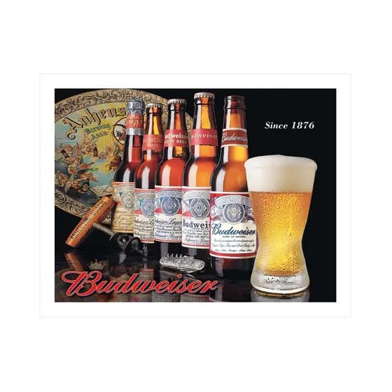 Placa Metálica Decorativa Budweiser Evolution - Rossi