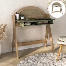 Escrivaninha Mesa Computador Home Office Estudos Palha Palhinha Nichos Ceci MDF Artely