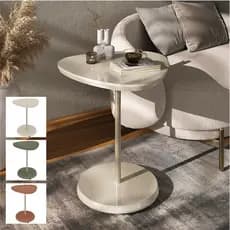 Mesa Lateral Apoio de Canto Oval Orgânica Decorativa Recepção Sala de Espera Bel Artely