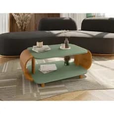 Mesa de Centro Canto  Floripa Moderna  Cor Pistache Naturalle Starrose Bechara