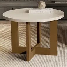 Mesa De Centro Luxo 100% Mdf Pérola/nature 8001 - Jb Móveis