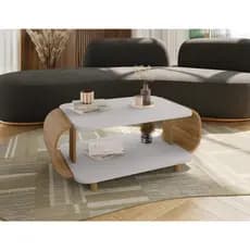 Mesa de Centro Canto  Floripa Moderna Cor Naturalle Off Starrose Bechara