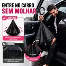 Guarda-Chuva Invertido Grande Estrutura Reforçada Anti-Vento com Tecido Duplo Premium