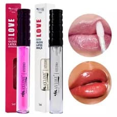 Kit 2 unid Gloss Latex Maça e Morango Hidratante Labial Max Love