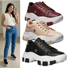 Tênis Feminino Plataforma Casual Super Leve Confortável Lançamento 34 ao 39 Envio Rápido