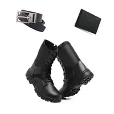 KIT Completo – Coturno Militar Tático Masculino + Carteira + Cinto | Estilo, Conforto e Resistência