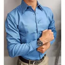 Camisa Social Manga Longa Slim Fit De Algodão e Linho  Premium Congresso Assembleia Reunião