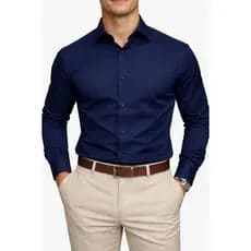 Camiseta Social Masculina Slim -Camisa Elegante Sem Bolço Moderna Lisa  Com Gola Estruturada
