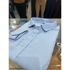 Camisa Social De Botão Manga Longa Lisa Gola Polo Masculina Tricoline