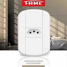 Tomada 2P+T 10A 250V Padrão Brasileiro Branca Fame Blanc+