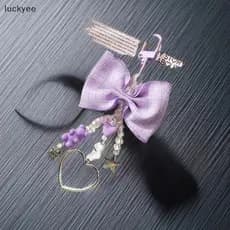 luckyeo Bonito Doce Arco Urso Coração Chaveiro Pingentes Estrela Charme Telefone Corrente Bapa Decoração Feminino Saco P
