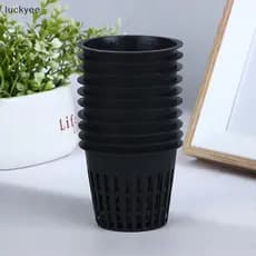 luckyeo 10 Pçs 2 Polegada 3 Crescer Orquídeas Hidroponia Copos Plantio Malha Pote Cesta De Rede Sem Solo Recipiente De C