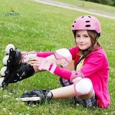 [LongSH] Conjunto De Equipamentos De Patinação No Gelo Para Crianças Com 6 Peças Joelheiras Cotovelo De Pulso Atividades