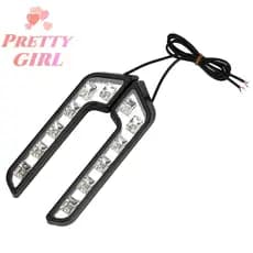 [Pretty ggirl] 1 Pcs Circulação Diurna 12V 6 Luzes LED Lâmpada De Condução Em Forma De L Luz De Nevoeiro Para Carro À Pr