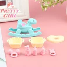 [Pretty ggirl] 9 Unidades/Conjunto 1/6 Garrafa De Leite Para Berço Infantil Fingir Casa De Bonecas Quarto De Bebê [Novo]
