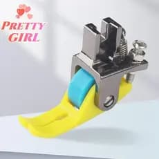 [Pretty ggirl] Calcador De Máquina De Costura De Carro Plano Industrial Com 2 Rodas De Rolo Universais Para Acessórios P