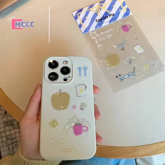 HCCC Cartoon 3D Epoxy Stiers DIY Phone Casesputer Journals CCD Tablet Decorações Novo