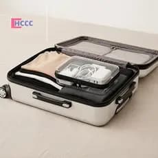HCCC Transparente Hard-shell Bolsa De Armazenamento Com Zíper Cosmética De PVC À Prova D'água Para Produtos De Higiene P