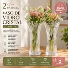 Kit Vaso Decorativo Vidro Cristalizado Plantas Flores Decorações Festas Bufet Artesanato Resistente