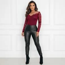 Body Rendado Tule Manga Longa Moda Juju Panicat Blogueiras