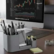 Organizador Mesa C Suporte P/ Celular -  Porta Caneta Executivo