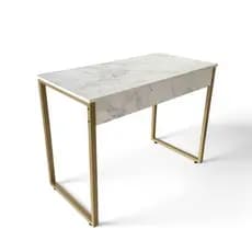 Mesa Escrivaninha Estilo Industrial 100 cm  Metal Dourado Escritório Home Office Escrivaninha quarto