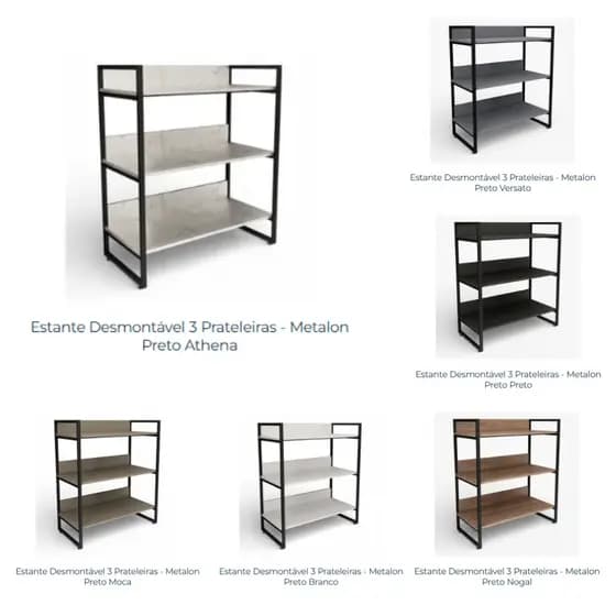 Estante Aço 3 Prateleiras MDF Multiuso Armário Industrial Livreiro Organizador Sala Quarto Cozinha Escritório