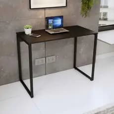 Mesa Escrivaninha Quarto 100 cm Metal Preto Tampo MDF Estilo Industrial Home Escritório Computador