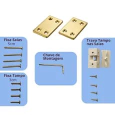 Casa DecorLis Kit Montagem para Mesa Escrivaninha Parafuso Cantoneira Chapa Aço