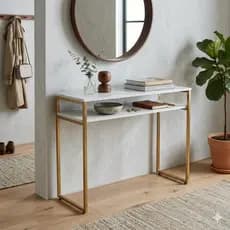 Aparador Buffeet Cantinho do Café - Estilo Industrial - Metalon Dourado Ferro e MDF Multiuso