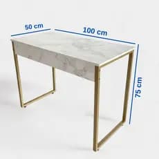 Mesa Escrivaninha para Quarto 100cm Metal Dourado Athena Estilo Industrial Mesa Escritório Home