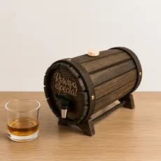 Pingômetro de Madeira 3 Litros Decoração Ideal Para Cachaça Pinga Whisky Bar