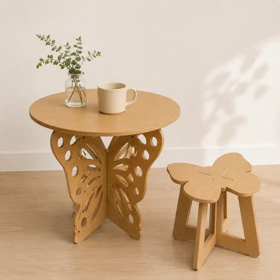 Kit Mesa Infantil Borboleta com Banco Perfeito para Crianças!