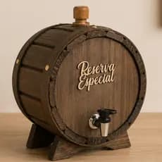 Pingômetro Barrica 1 Litro Madeira Artesanal Barril de Cachaça Artesanal