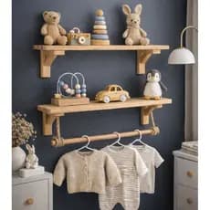 Prateleira para Quarto Infantil Madeira Pinus Kit 2 Peças Decoração