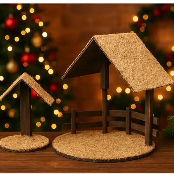 Presépio Natalino Decorativo Mdf Decoração Natalina Casinha