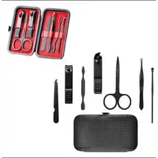 KIT PROFISSIONAL CORTADOR DE UNHAS E HIGIENE – METAL PRETO COM ESTOJO