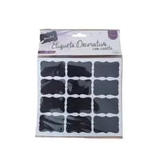 Pacote com 12 Etiquetas Para Decorar BLACK C/CAN