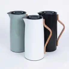Garrafa Térmica Kyoto 1L Café Chá Alça Bambu Luxo Vintage Mesa Posta Branca Preta Cinza Premium