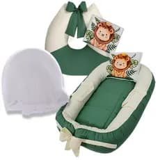 Kit 5 Peças - Ninho Redutor para Bebê + Almofada de Amamentação + Mosquiteiro Protetor