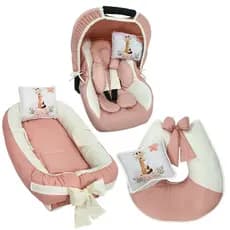 Kit Ninho Redutor de Bebê, Almofada Amamentação, Capa de Bebê Conforto e Redutor
