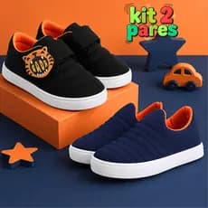 Kit 2 Tênis Infantil Masculino Calce Fácil Leve