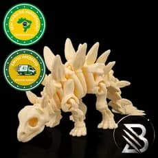 Dinossauro Articulado Esqueleto 3D Flexível Brinquedo Colecionavel Geek Decoração Presente Lembrancinhas ESTEGOSSAURO