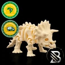 Dinossauro Articulado Esqueleto 3D Flexível Brinquedo Colecionavel Geek Decoração Presente Lembrancinhas Tricerátops